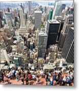 Tourists High Up In New York City Metal Print