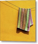 Towel Drying On A Clothesline In India Metal Print