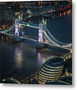 Tower Bridge At Night From The Shard Metal Print