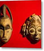 Traditional African Masks Metal Print
