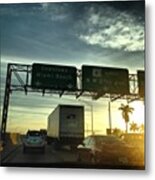 Traffic On 836, Miami, Fl, Usa Metal Print