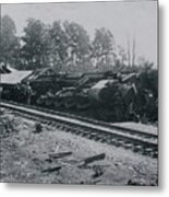 Train Derailment Metal Print