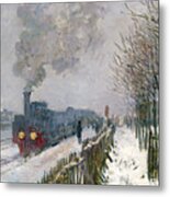 Train In The Snow Or The Locomotive Metal Print