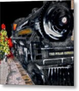 Trains The Polar Express Arriving In Union Station Metal Print