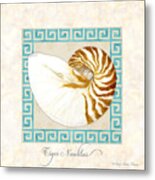 Treasures From The Sea - Tiger Nautilus Shell Metal Print