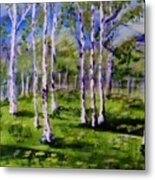 Trees In The Meadow Metal Print