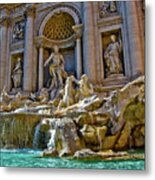 Trevi Fountain From Right Side Metal Print
