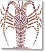 Tribal Caribbean Lobster Metal Print