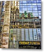 Trump Tower With Reflections Metal Print