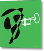 Trumpet In Green Metal Print
