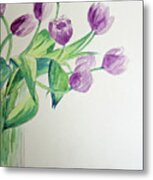 Tulips In Purple Metal Print