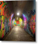 Tunnel Of Graffiti Metal Print