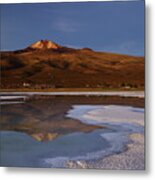 Tunupa Volcano Twilight Reflections Salar De Uyuni Bolivia Metal Print