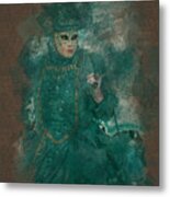 Turquoise Lady Venice Carnival Metal Print