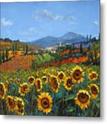 Tuscan Sunflowers Metal Print