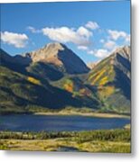 Twin Lakes/twin Peaks Colorado Fall Metal Print