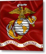 U. S.  Marines - U S M C Corps Flag Metal Print