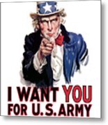 Uncle Sam -- I Want You Metal Print
