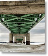 Under Mackinac Bridge Winter Metal Print