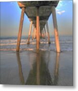 Under The Hermosa Pier Metal Print