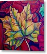 Understudy Of A Turning Maple Leaf In The Fall Metal Print