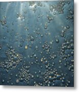 Underwater Bubbles Metal Print