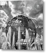 Unisphere And Fountains Flushing Meadow Park Nyc Metal Print