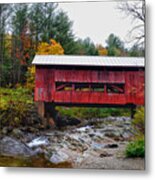Upper Cox Brook Covered Bridge In Northfield Vermont Metal Print