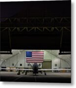 Us Air Force Eq 4 Global Hawk Assigned To The 380th Air Expeditionary Wing Await Routine Maintenance Metal Print