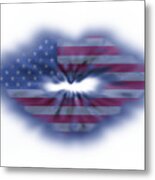 Usa Flag Lips Metal Print