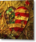 Usa Heart Metal Print