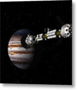 Uss Savannah Approaching Jupiter Metal Print