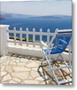 Vacations On  Santorini Metal Print