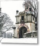 Vanderbilt Mansion During The Snow Metal Print