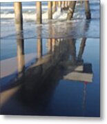 Venice Beach Pier Reflection Metal Print