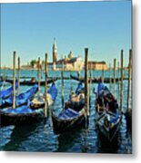 Venice Gondolas - Evening Metal Print