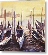 Venice Watercolor- Italy Metal Print