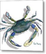 Very Blue Crab Metal Print