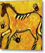 Very Primitive Wild Horse Painting Metal Print