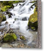 Vibrant Waterfall Landscape Metal Print