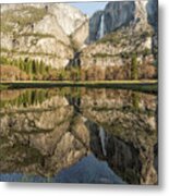 View Of Yosemite Falls From Cook's Meadow Metal Print