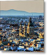 View Over Budapest City At Sunset Metal Print