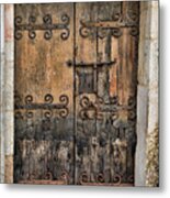 Village Chateau French Old Ancient Door Color Metal Print