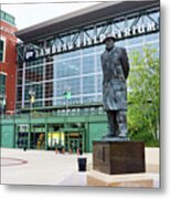 Vince Lombardi Statue At Lambeau Field  4430 Metal Print