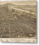 Vintage 1886 Chattanooga Map Metal Print