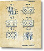 Vintage 1961 Lego Brick Patent Art Metal Print