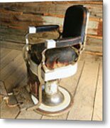 Vintage Barber Chair Metal Print