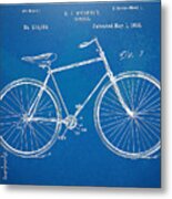 Vintage Bicycle Patent Artwork 1894 Metal Print