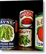 Vintage Canned Vegetables Metal Print