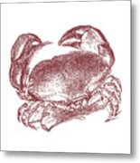 Vintage Crab Tee Metal Print